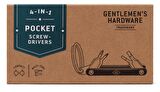 GENTLEMEN'S HARDWARE CEP TORNAVİDA SETİ ANAHTARLIK 4 in 1-POCKET MINI SCREW DRIVERS
