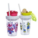 Bueno Snack Straw Pınk 350 ml - 1000-0626  Çocuk Suluk