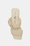 Katy Perry The Gemm Woven Kadın Krem Topuklu Terlik