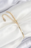 Pirinç Zirkon Taşlı Boncuk Model Ezme Zincir Gold Renk Kadın Bileklik - TJ-BB7597