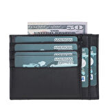 Zip Deri Fermuarlı Kartlık ZPCH RST1 Siyah