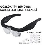 - Şarjlı Gözlük Büyüteç  4 Farklı Lens -11537dc