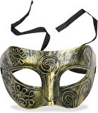 Altın Eskitme Yüz Maskesi - Antik Tarz Balo Maskesi