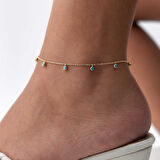 Turkuaz Taşlı Halhal