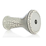 VD 3044 Döküm Beyaz Çatlak Boyalı Darbuka (Taşıma Çantası Hediyeli)