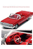 Chevrolet impala 1963 Klasik Model Araba 1:24 Diecast Koleksiyon 17x7cm Kapı Kaput Açılır