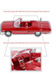 Chevrolet impala 1963 Klasik Model Araba 1:24 Diecast Koleksiyon 17x7cm Kapı Kaput Açılır