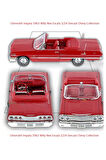 Chevrolet impala 1963 Klasik Model Araba 1:24 Diecast Koleksiyon 17x7cm Kapı Kaput Açılır