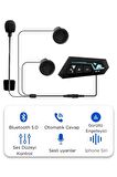 Teknoloji Kask Kulaklık Bt22 Bluetooth Motosiklet Kulaklık 5.0 Bluetooth Intercom Motorcu