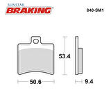 YARI METALİK ARKA FREN BALATASI / APRILIA / SCARABEO IE / 200cc / ARKA  / 2002-2003-2004-2005-2006-2007-2008-2009-2010-2011-2012-2013-2014-2015-2016