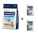 Advance Somonlu Kısırlaştırılmış Kedi Maması 1,5 Kg + 2 Adet Advance Morina Balıklı Kısır Kedi Pouch Yaş Maması 85 Gr
