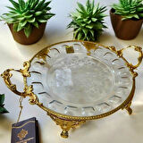 Royking Ayaklı Yuvarlak Sunum Tabağı 29x23x5cm CRG127-1