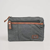 ÇÇS 31510 Çift Kanvas Bel Çantası Siyah