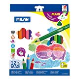 MILAN 722612 MAXI JUMBO ÜÇGEN KURU BOYA - 12 Lİ