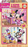 Educa 17625 Minnie Happy Helpers 2x25 Parça Ahşap Puzzle
