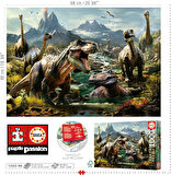 Educa 1000 Parça Puzzle Vahşi Dinozorlar - 19924 - Fierce Dinosaurs