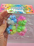 Mini Pati Taba Squishy Kedi Pati Sıkma 3,5 cm Pullu Pati Sukuşi - 4 adet