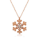 925 Ayar Gümüş Kar Tanesi Kadın Gümüş Kolye