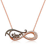 925 Ayar Gümüş Sonsuz Aşkım Yazılı Kadın Gümüş Kolye