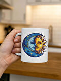 Ay ve Güneş Desenli Kupa Bardak