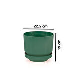 Omnipazar SO-S283 Dekoratif Tabaklı Lüks Çizgi Desenli Saksı 6 Litre