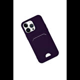 Newface iPhone 14 Pro Kılıf Kelvin Kartvizitli Silikon - Derin Mor