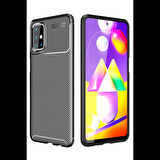 Samsung Galaxy M31S Kılıf Auto Focus Karbon Kapak