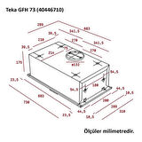 Teka GFH 73 Ankastre Canopy Aspiratör, 73 cm, Inox