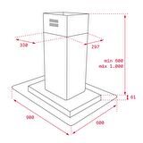 Teka - DG3 985 - Ada Tipi Davlumbaz - 796 m³/h - Inox/Cam - 90 cm - 40485150