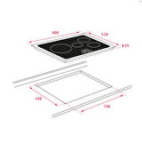 Teka IR 8430 5 Zone 80 cm Siyah İndüksiyon Ocak