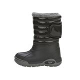 Igor W10168002 Topuksuz Kürklü Su Geçirmez Siyah Mikrofiber Kız Çocuk Yağmur Çizmesi