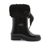 Igor W10239002 Kalın Topuklu İpli Su Geçirmez Siyah Mikrofiber Kız Çocuk Yağmur Çizmesi