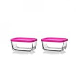 LAV 2'Lİ SAKLAMA KABI PEMBE KAPAK CUB235
