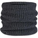 Buff Örgü Kaşkol Knitted & Fleece Neckwarmer Jarn Graphite Gri