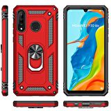 Gpack Huawei P30 Lite Kılıf Vega Standlı Yüzüklü MıknatıslıNano Glass