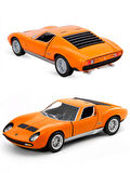 Kinsmart 1971 Lmaborghini Miura Diecast Çek Bırak Metal Araba Turuncu