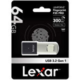 Lexar 64GB Parmak İzi Okuyuculu F35 Pro 300Mb 3.2 USB Flash Bellek