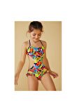 Boboli Kız Çocuk Mayo Meyve Desenli Çok Renkli