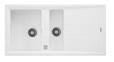 Teka - STONE 60 B-TG WHITE - Ankastre Kumanda Sifonlu Granit Eviye - Beyaz - 100 cm - 115360012