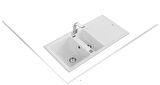 Teka - STONE 60 B-TG WHITE - Ankastre Kumanda Sifonlu Granit Eviye - Beyaz - 100 cm - 115360012