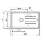 STONE 50 B-TG METALLİK GRİ TEZGAHÜSTÜ GRANİT EVYE