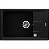 Teka - STONE 60 S-TG METALLIC BLACK - Ankastre Kumanda Sifonlu Granit Eviye - Metalik Siyah - 78 cm - 115330038