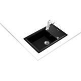 Teka - STONE 60 S-TG METALLIC BLACK - Ankastre Kumanda Sifonlu Granit Eviye - Metalik Siyah - 78 cm - 115330038