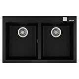 Teka FORSQUARE 790 TG BLACK Ankastre Kumanda Sifonlu Granit Eviye Siyah 79 cm