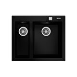 Teka FORSQUARE 590 TG BLACK Ankastre Kumanda Sifonlu Granit Eviye Siyah 59 cm