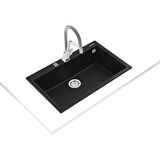Teka FORSQUARE 72.40 TG BLACK Ankastre Kumanda Sifonlu Granit Eviye Siyah 72 cm