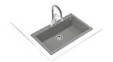 Teka FORSQUARE 72.40 TG STONE GREY Ankastre Kumanda Sifonlu Granit Eviye Gri 72 cm