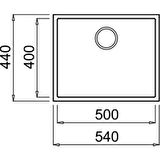 Teka SQUARE 50.40 TG STONE GREY Tezgahaltı Granit Eviye Gri 50 cm