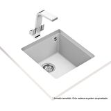 Teka SQUARE 40.40 TG ARTIC WHITE Tezgahaltı Granit Eviye Beyaz 40 cm