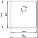 Teka SQUARE 34.40 TG ARTIC WHITE Tezgahaltı Granit Eviye Beyaz 34 cm